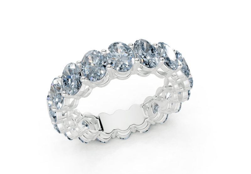 Melrose Oval Cut Blue Diamond Eternity Band 2½ Carat Total Wt. - Ring Premier