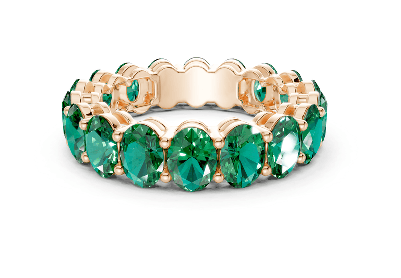 Melrose Oval Cut Emerald Gemstone Eternity Band 2½ Carat Total Wt. - Ring Premier