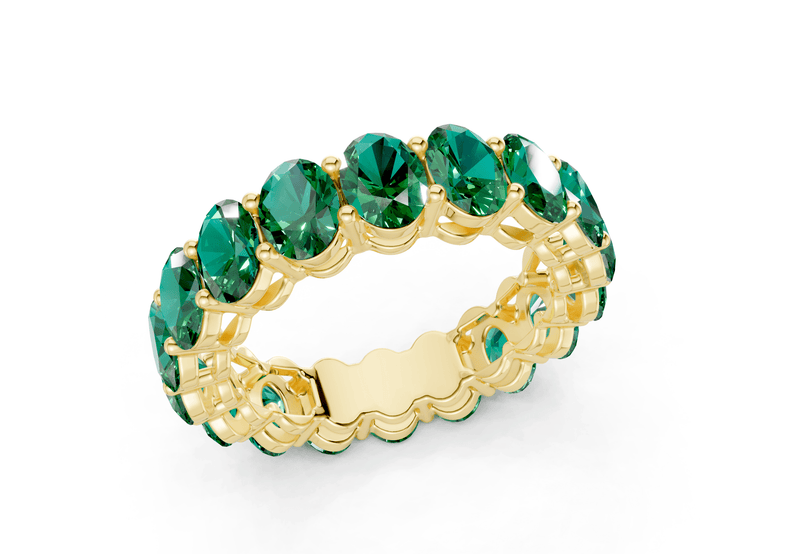 Melrose Oval Cut Emerald Gemstone Eternity Band 2½ Carat Total Wt. - Ring Premier