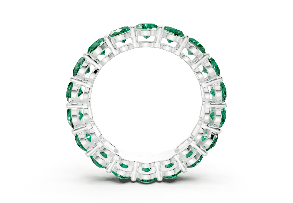 Melrose Oval Cut Emerald Gemstone Eternity Band 5½ Carat Total Wt.