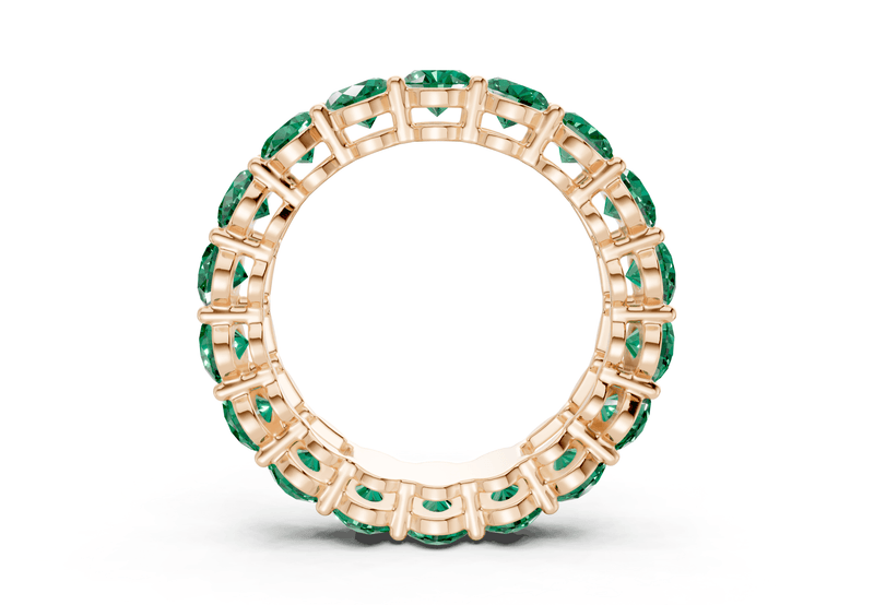 Melrose Oval Cut Emerald Gemstone Eternity Band 5½ Carat Total Wt. - Ring Premier