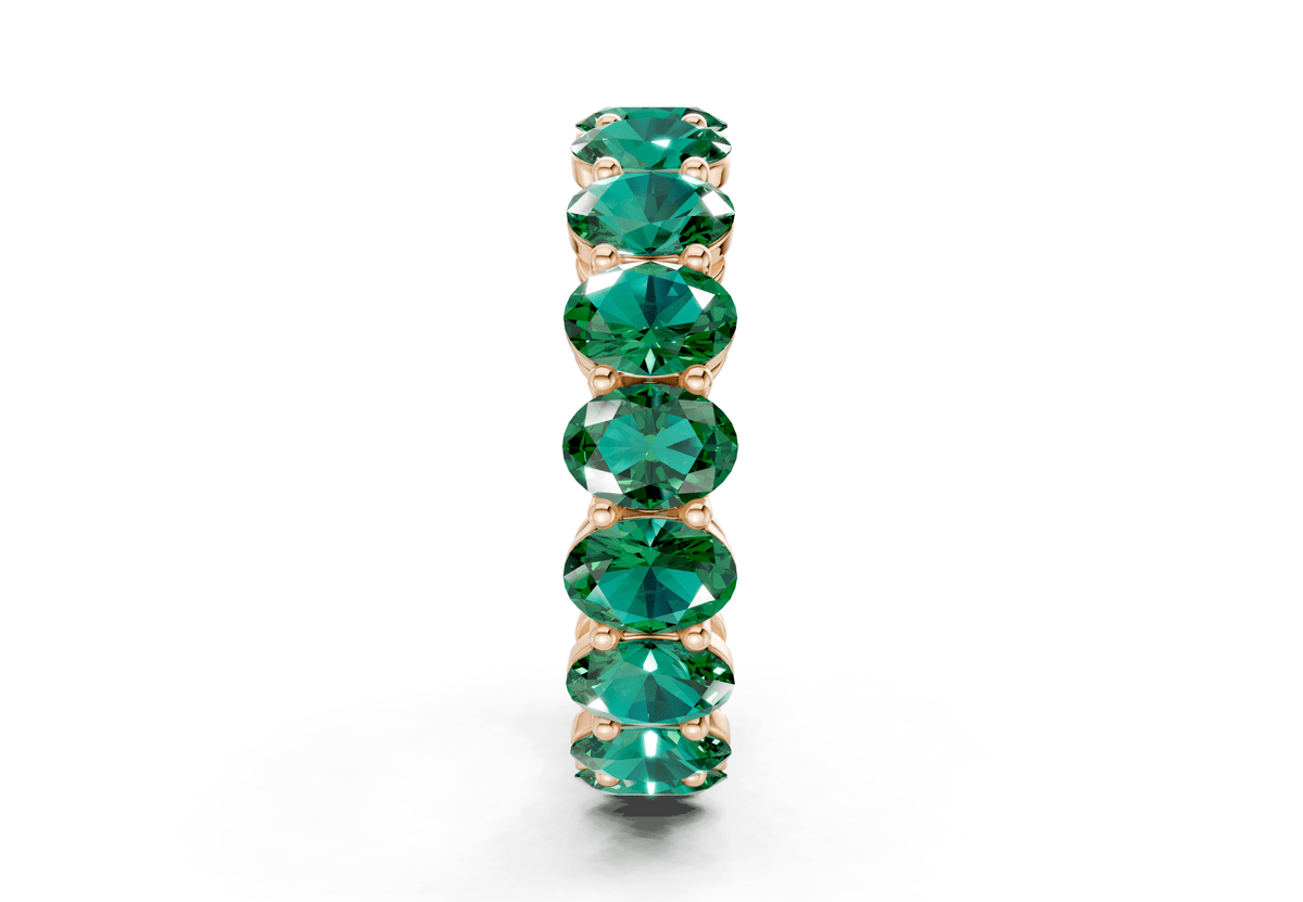 Melrose Oval Cut Emerald Gemstone Eternity Band 5½ Carat Total Wt.