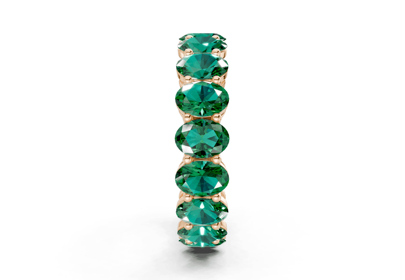 Melrose Oval Cut Emerald Gemstone Eternity Band 5½ Carat Total Wt. - Ring Premier