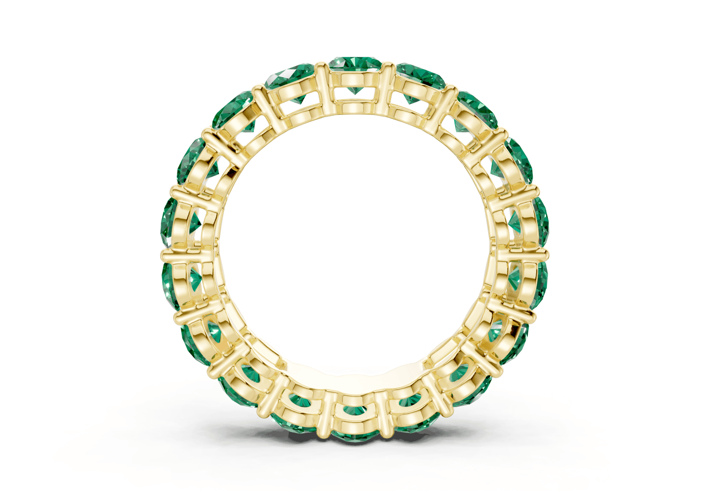 Melrose Oval Cut Emerald Gemstone Eternity Band 5½ Carat Total Wt. - Ring Premier