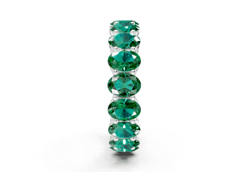 Melrose Oval Cut Emerald Gemstone Eternity Band 5½ Carat Total Wt. - Ring Premier