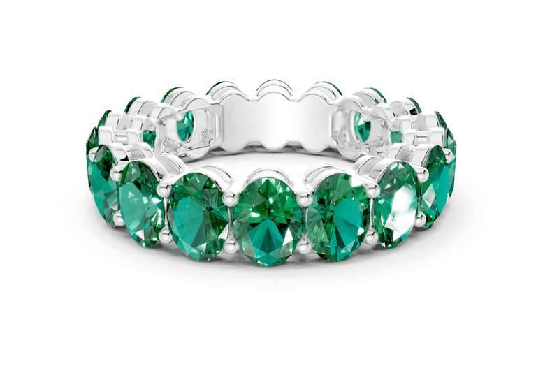 Melrose Oval Cut Emerald Gemstone Eternity Band 6½ Carat Total Wt. - Ring Premier