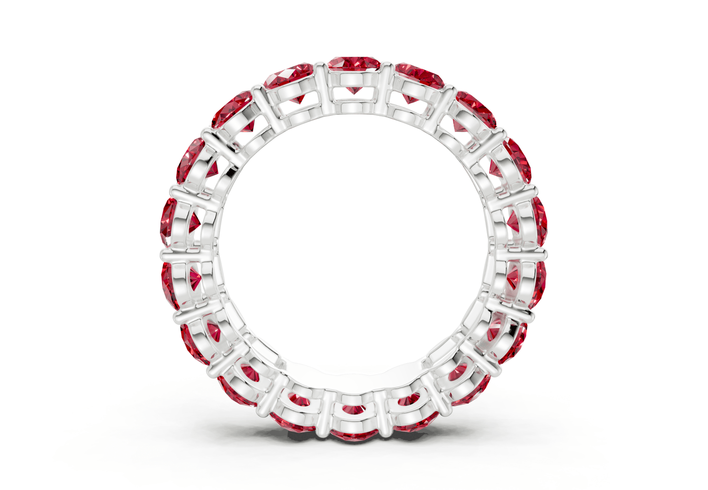 Melrose Oval Cut Ruby Gemstone Eternity Band 2½ Carat Total Wt.