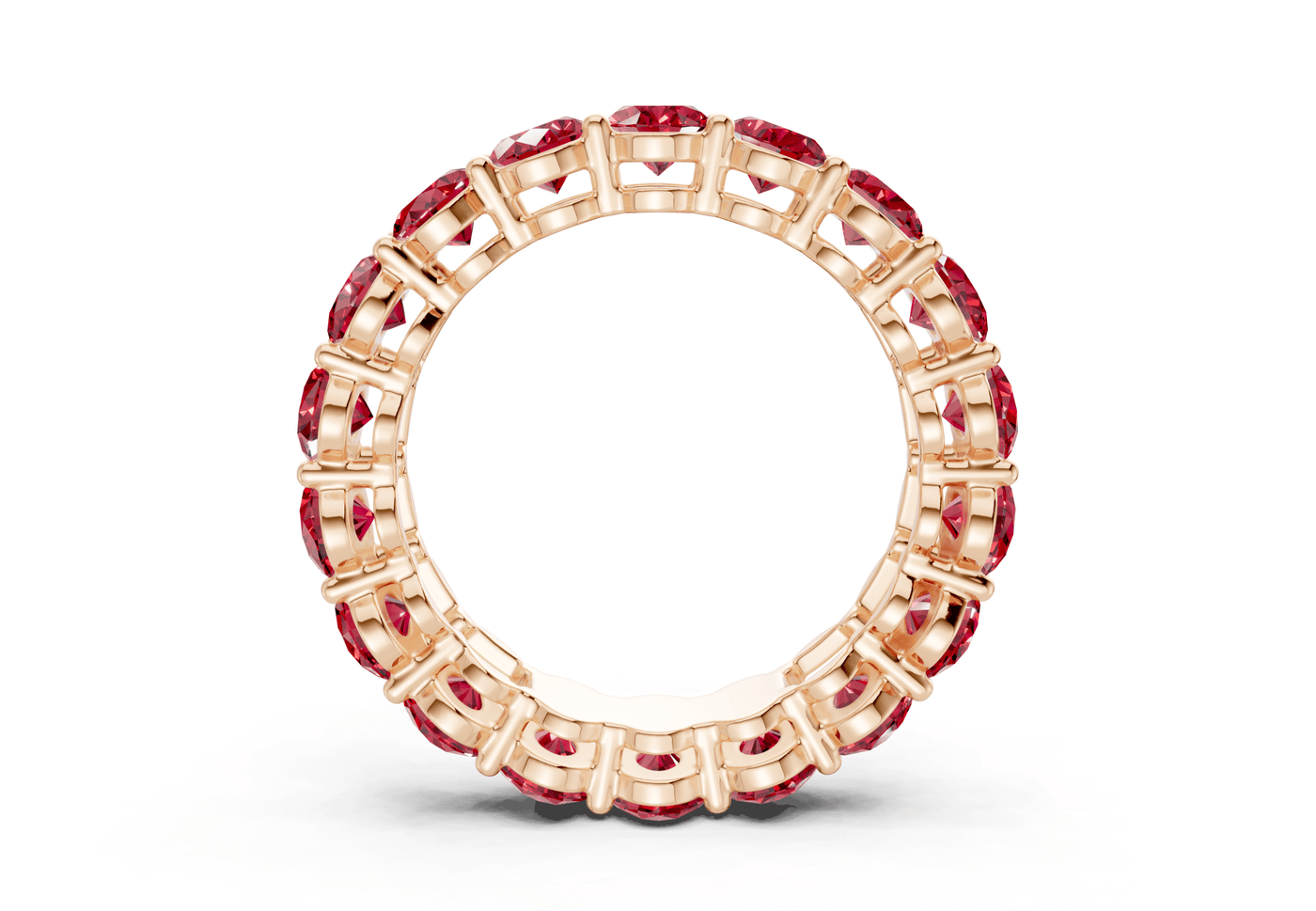 Melrose Oval Cut Ruby Gemstone Eternity Band 2½ Carat Total Wt.
