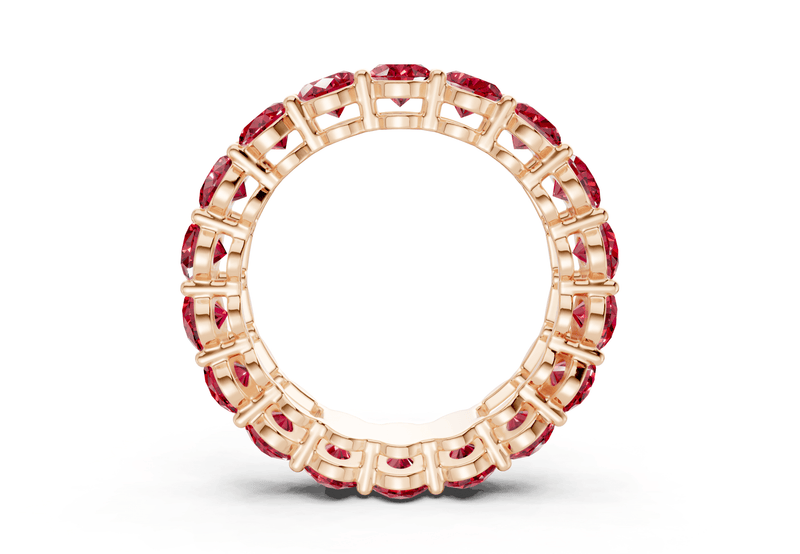 Melrose Oval Cut Ruby Gemstone Eternity Band 2½ Carat Total Wt. - Ring Premier