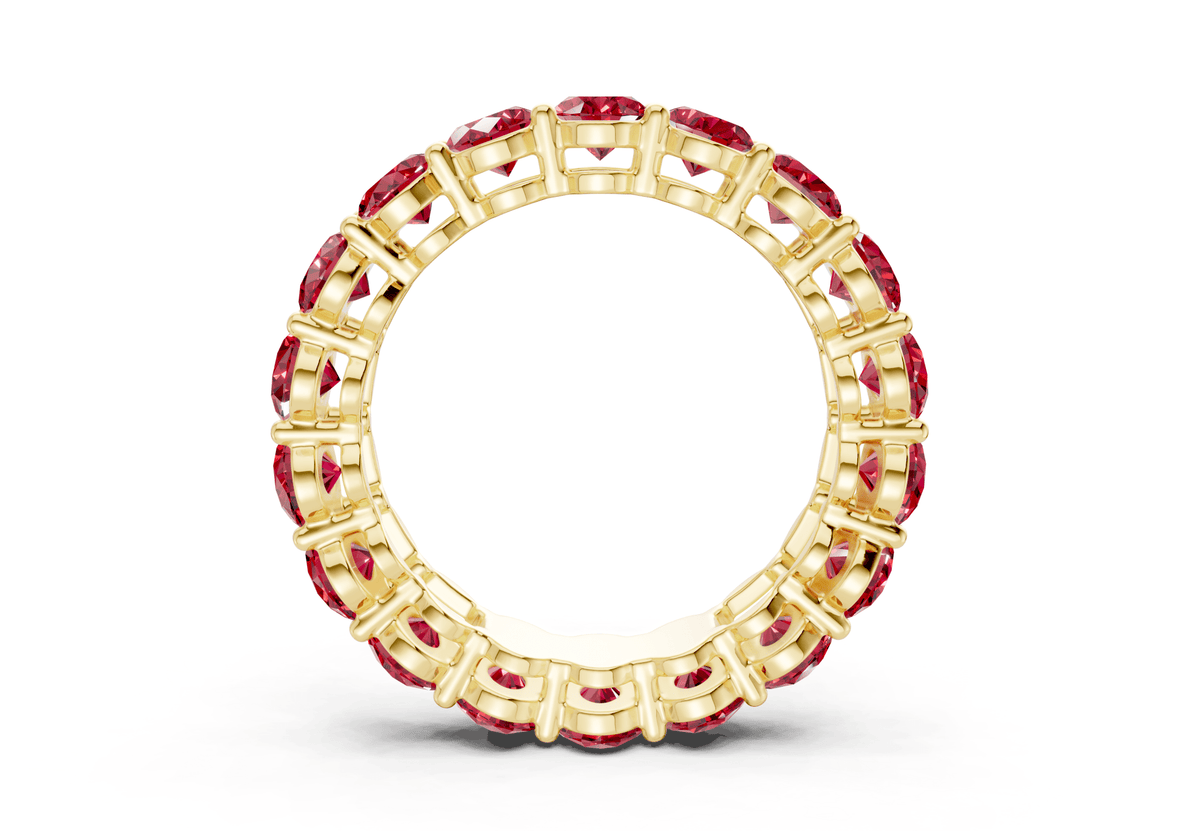 Melrose Oval Cut Ruby Gemstone Eternity Band 2½ Carat Total Wt.