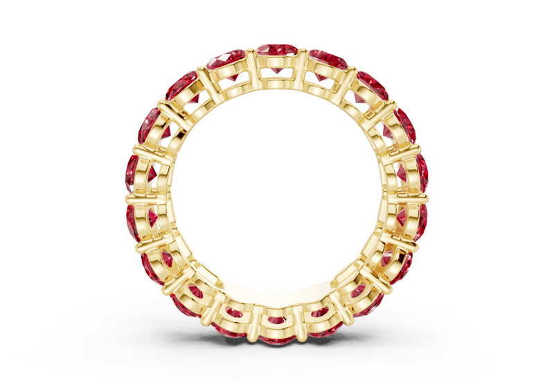 Melrose Oval Cut Ruby Gemstone Eternity Band 5½ Carat Total Wt.