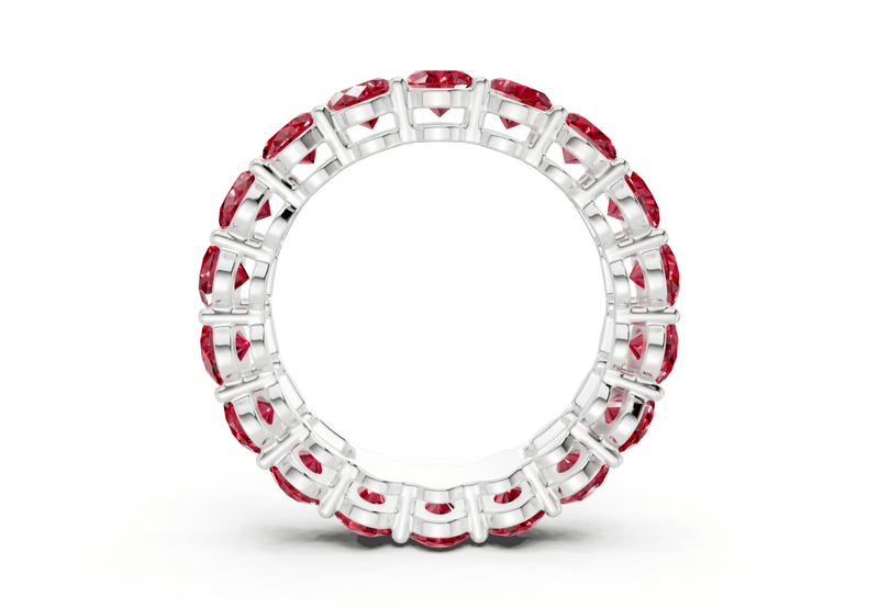 Melrose Oval Cut Ruby Gemstone Eternity Band 5½ Carat Total Wt. - Ring Premier