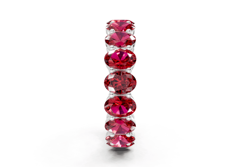 Melrose Oval Cut Ruby Gemstone Eternity Band 5½ Carat Total Wt. - Ring Premier