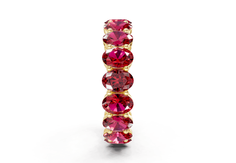 Melrose Oval Cut Ruby Gemstone Eternity Band 6½ Carat Total Wt. - Ring Premier