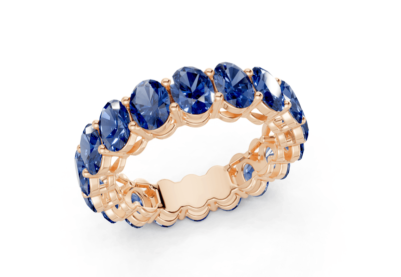 Melrose Oval Cut Sapphire Gemstone Eternity Band 2½ Carat Total Wt. - Ring Premier