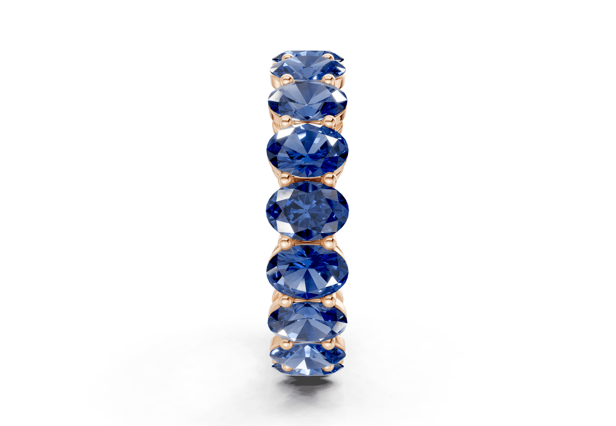 Melrose Oval Cut Sapphire Gemstone Eternity Band 2½ Carat Total Wt.