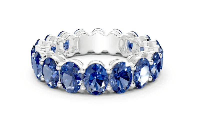 Melrose Oval Cut Sapphire Gemstone Eternity Band 2½ Carat Total Wt. - Ring Premier