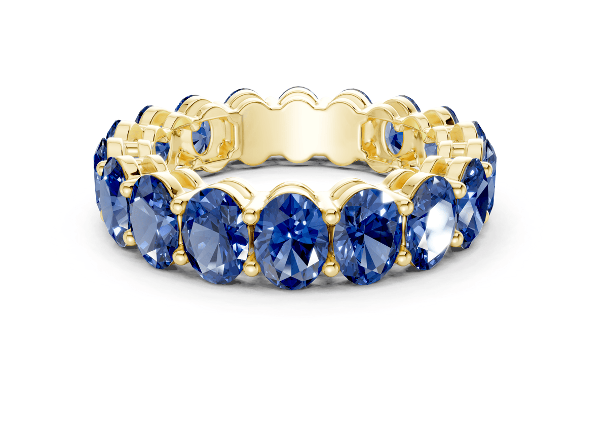 Melrose Oval Cut Sapphire Gemstone Eternity Band 5½ Carat Total Wt.