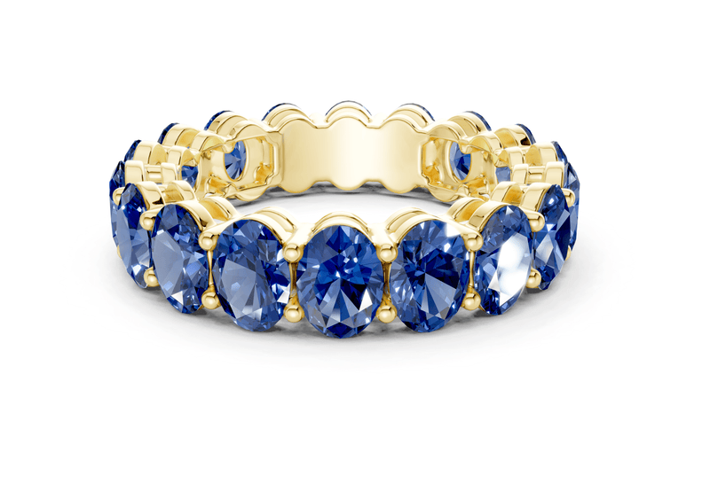 Melrose Oval Cut Sapphire Gemstone Eternity Band 5½ Carat Total Wt.