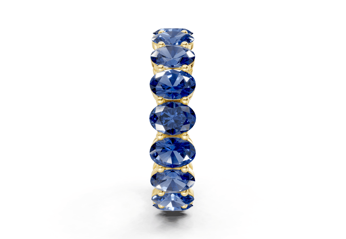 Melrose Oval Cut Sapphire Gemstone Eternity Band 5½ Carat Total Wt.
