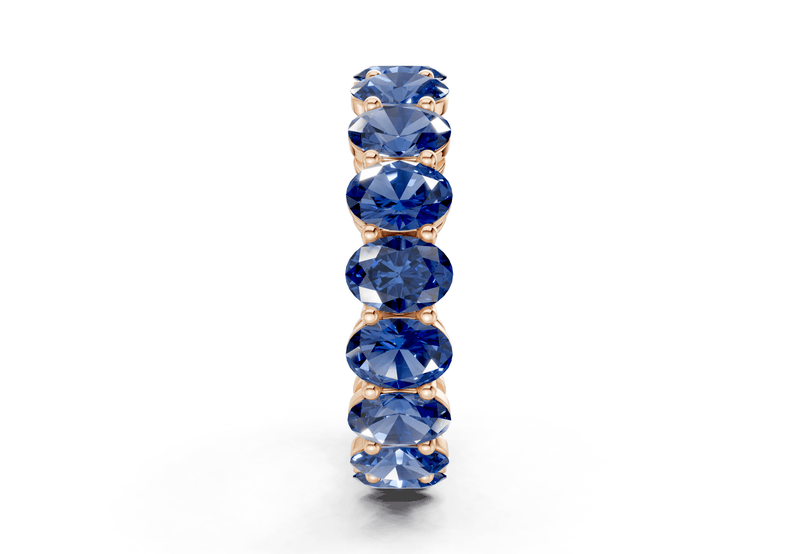 Melrose Oval Cut Sapphire Gemstone Eternity Band 6½ Carat Total Wt. - Ring Premier