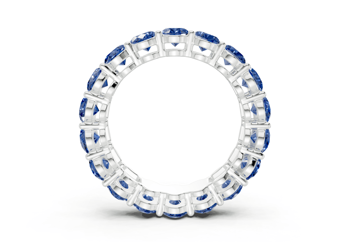 Melrose Oval Cut Sapphire Gemstone Eternity Band 6½ Carat Total Wt.