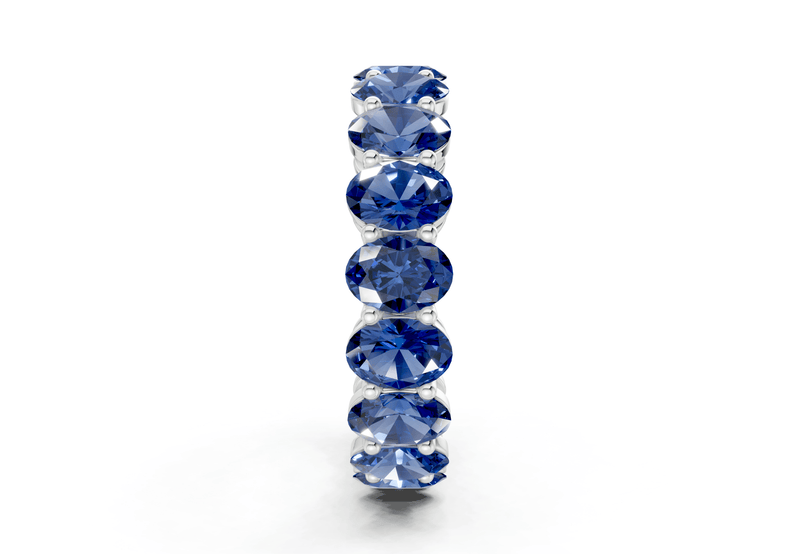 Melrose Oval Cut Sapphire Gemstone Eternity Band 6½ Carat Total Wt. - Ring Premier