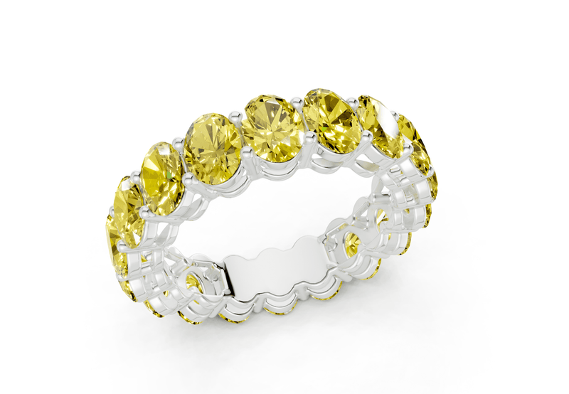 Melrose Oval Cut Yellow Diamond Eternity Band 2½ Carat Total Wt. - Ring Premier