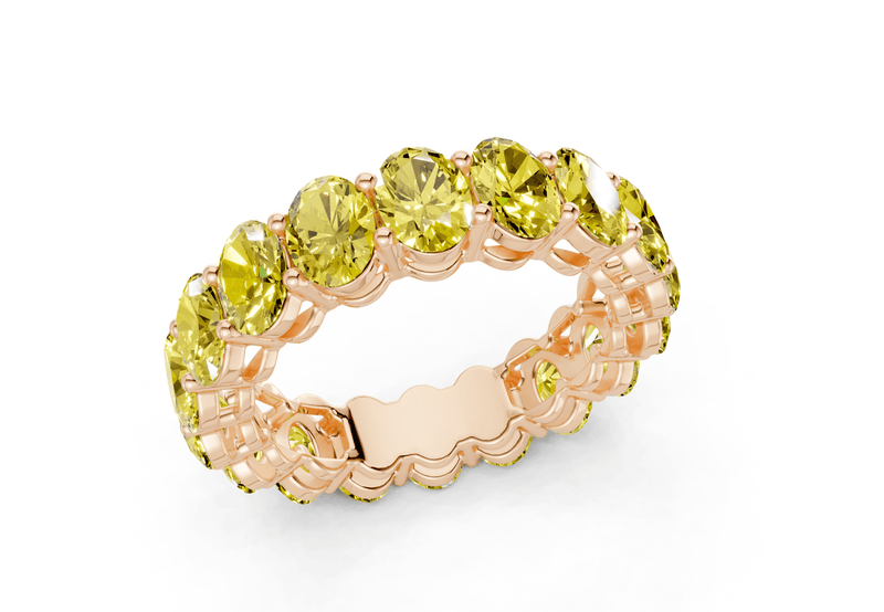 Melrose Oval Cut Yellow Diamond Eternity Band 6½ Carat Total Wt. - Ring Premier