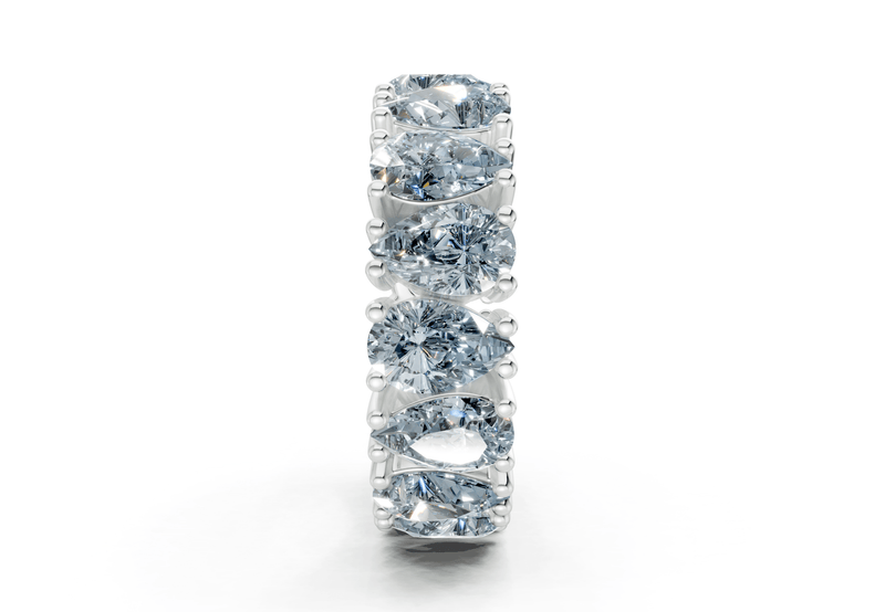 Melrose Pear Cut Blue Diamond Eternity Band 5 Carat Total Wt. - Ring Premier