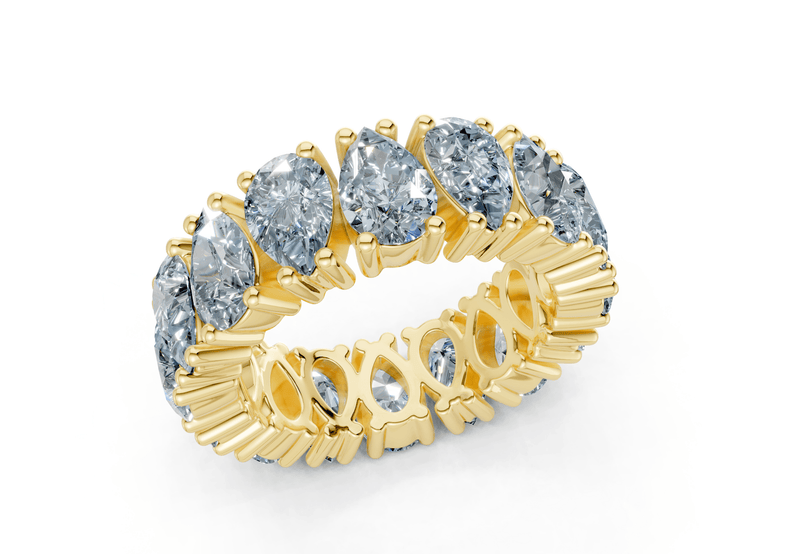 Melrose Pear Cut Blue Diamond Eternity Band 5 Carat Total Wt. - Ring Premier