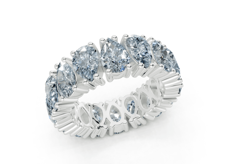 Melrose Pear Cut Blue Diamond Eternity Band 5 Carat Total Wt. - Ring Premier