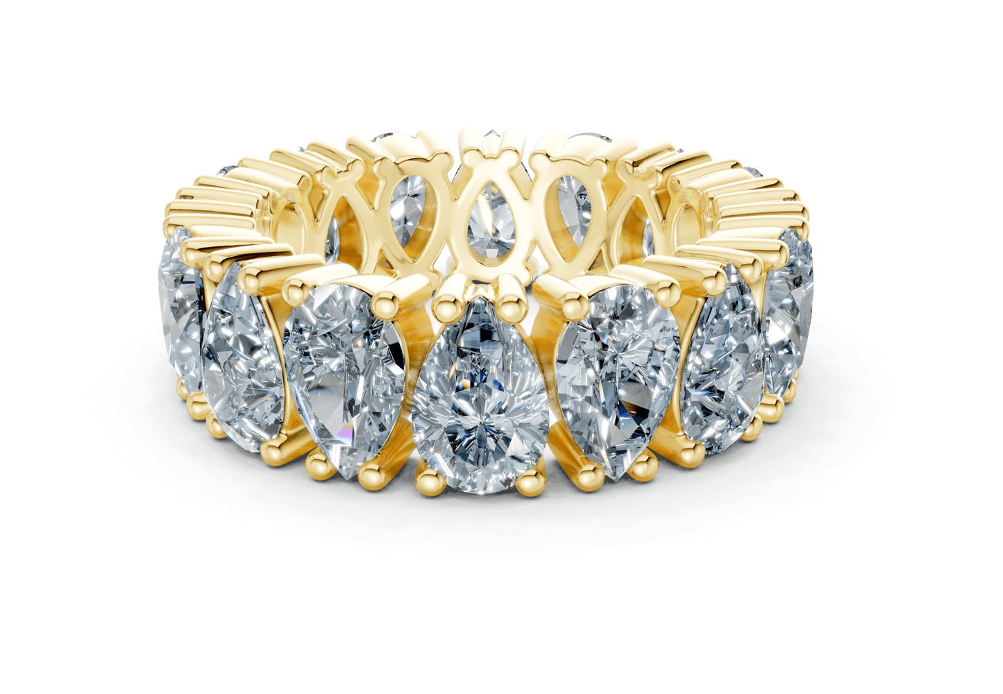 Melrose Pear Cut Blue Diamond Eternity Band 5 Carat Total Wt. - Ring Premier