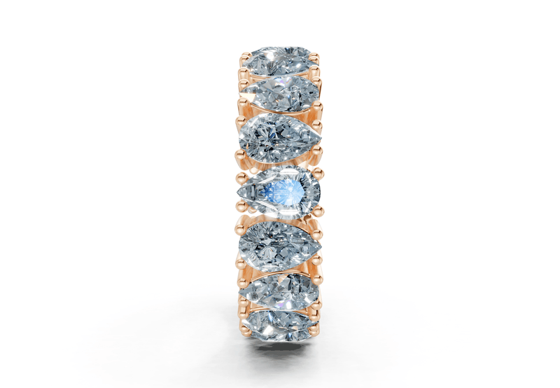 Melrose Pear Cut Blue Diamond Eternity Band 8 Carat Total Wt. - Ring Premier