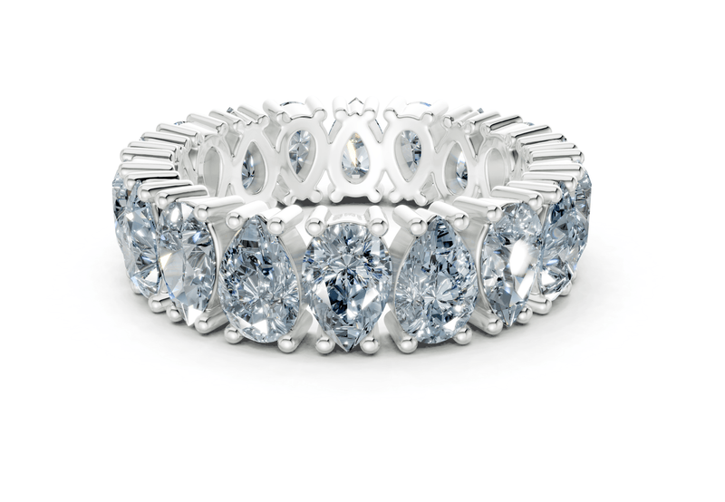 Melrose Pear Cut Blue Diamond Eternity Band 8 Carat Total Wt. - Ring Premier