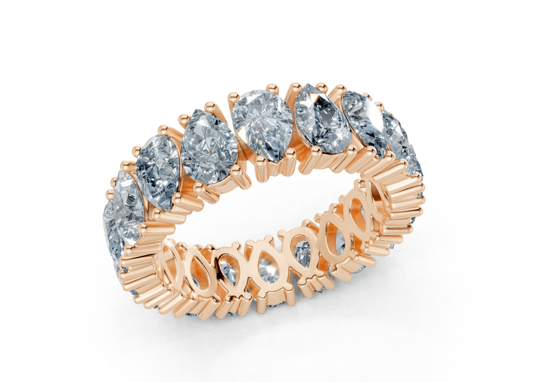 Melrose Pear Cut Blue Diamond Eternity Band 8 Carat Total Wt. - Ring Premier