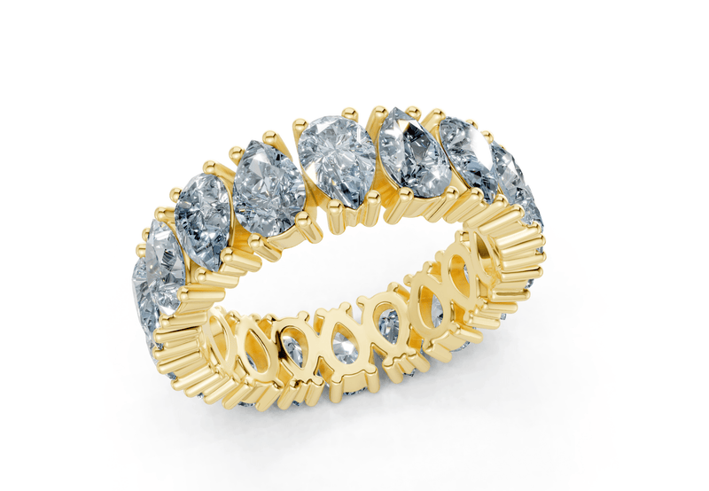 Melrose Pear Cut Blue Diamond Eternity Band 8 Carat Total Wt. - Ring Premier