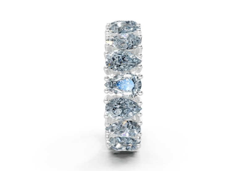 Melrose Pear Cut Blue Diamond Eternity Band 8 Carat Total Wt. - Ring Premier