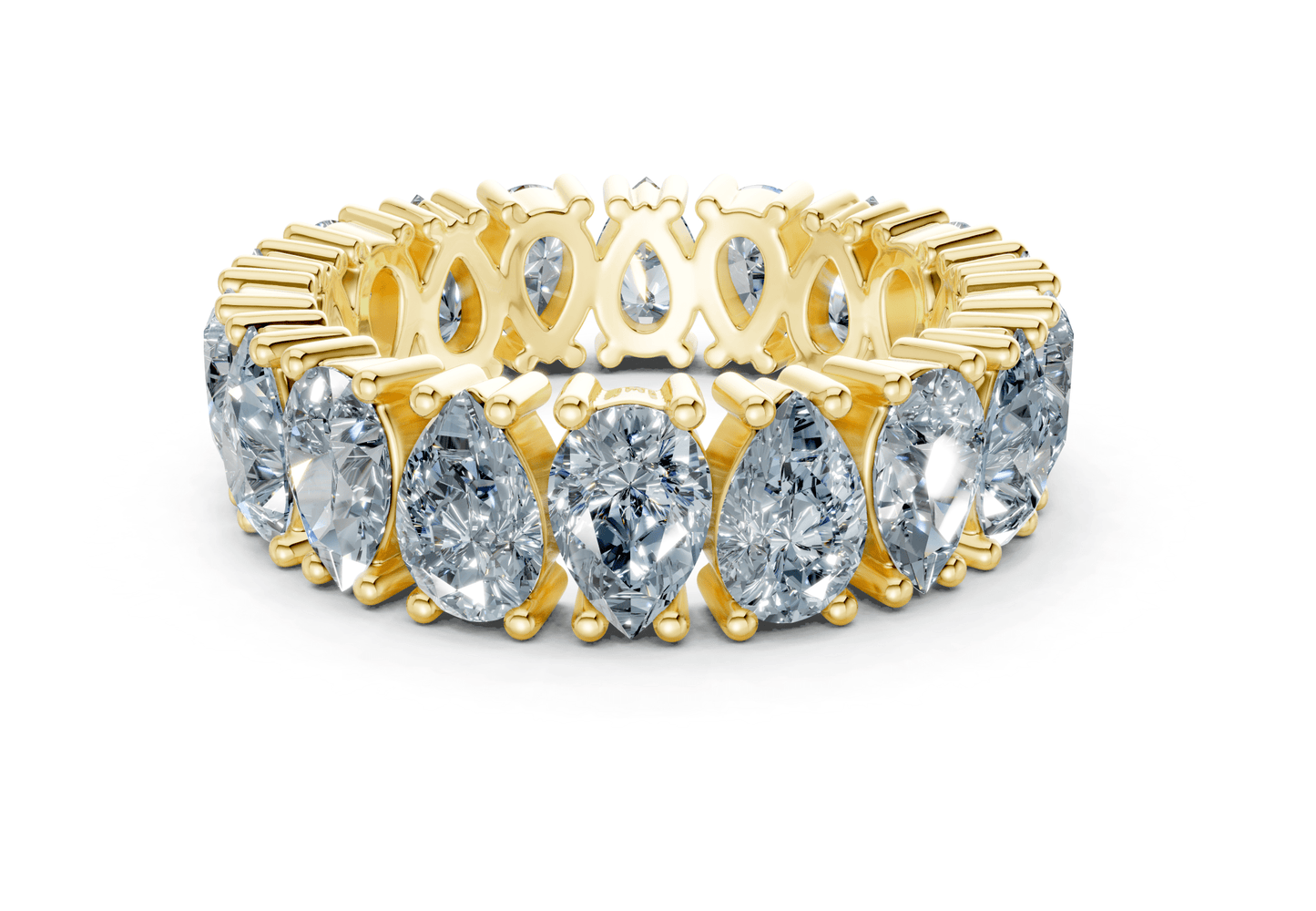 Melrose Pear Cut Blue Diamond Eternity Band 8 Carat Total Wt. - Ring Premier