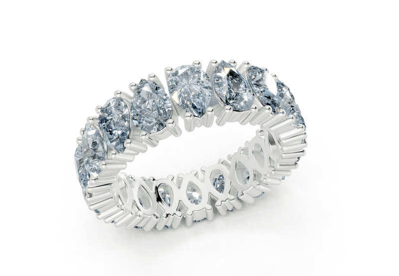 Melrose Pear Cut Blue Diamond Eternity Band 8 Carat Total Wt. - Ring Premier