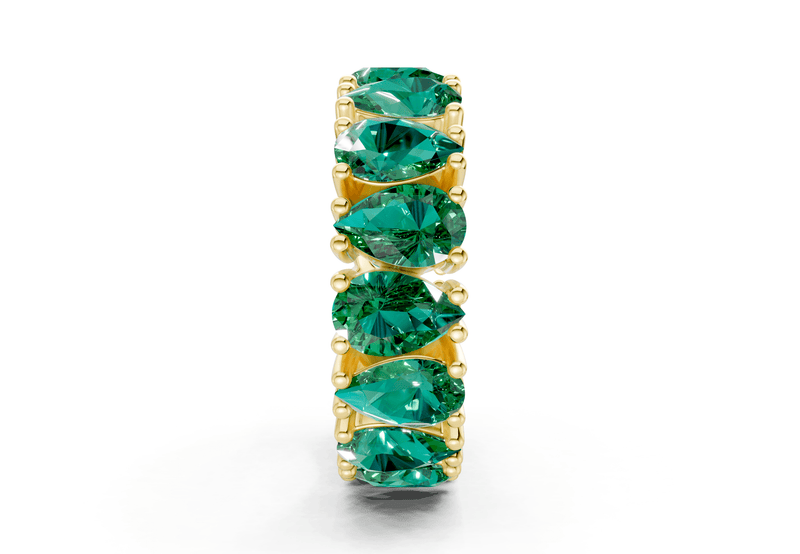 Melrose Pear Cut Emerald Gemstone Eternity Band 5 Carat Total Wt. - Ring Premier