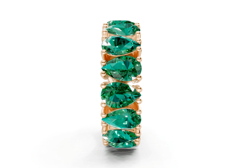 Melrose Pear Cut Emerald Gemstone Eternity Band 5 Carat Total Wt. - Ring Premier