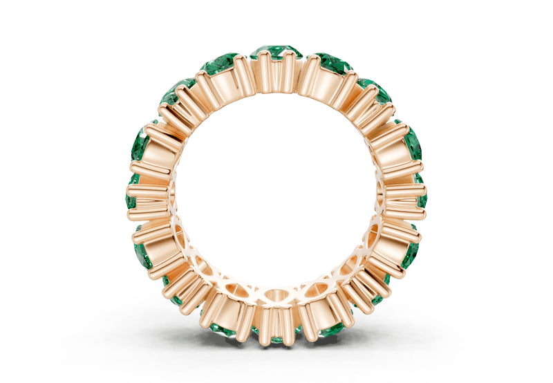 Melrose Pear Cut Emerald Gemstone Eternity Band 5 Carat Total Wt. - Ring Premier