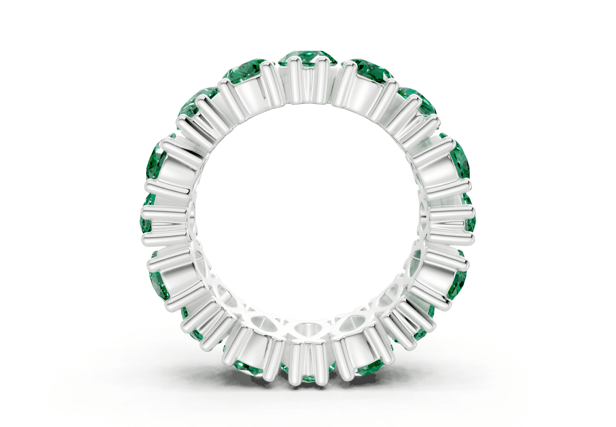 Melrose Pear Cut Emerald Gemstone Eternity Band 5 Carat Total Wt.