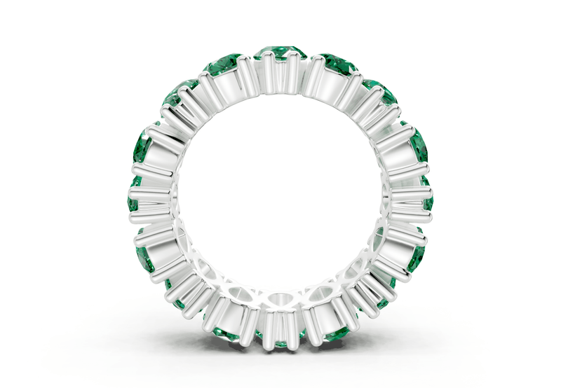 Melrose Pear Cut Emerald Gemstone Eternity Band 5 Carat Total Wt. - Ring Premier