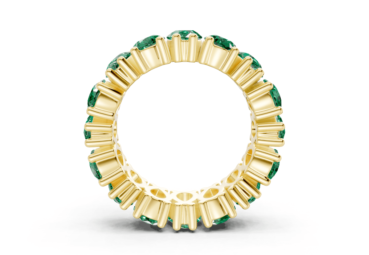 Melrose Pear Cut Emerald Gemstone Eternity Band 5 Carat Total Wt.