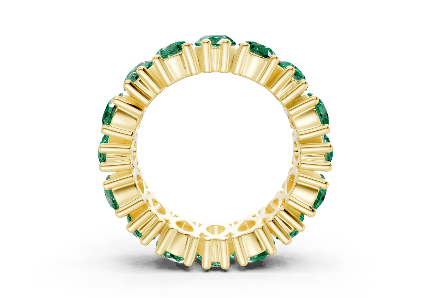 Melrose Pear Cut Emerald Gemstone Eternity Band 5 Carat Total Wt. - Ring Premier