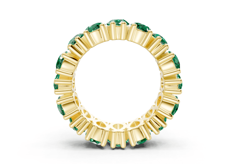 Melrose Pear Cut Emerald Gemstone Eternity Band 5 Carat Total Wt.