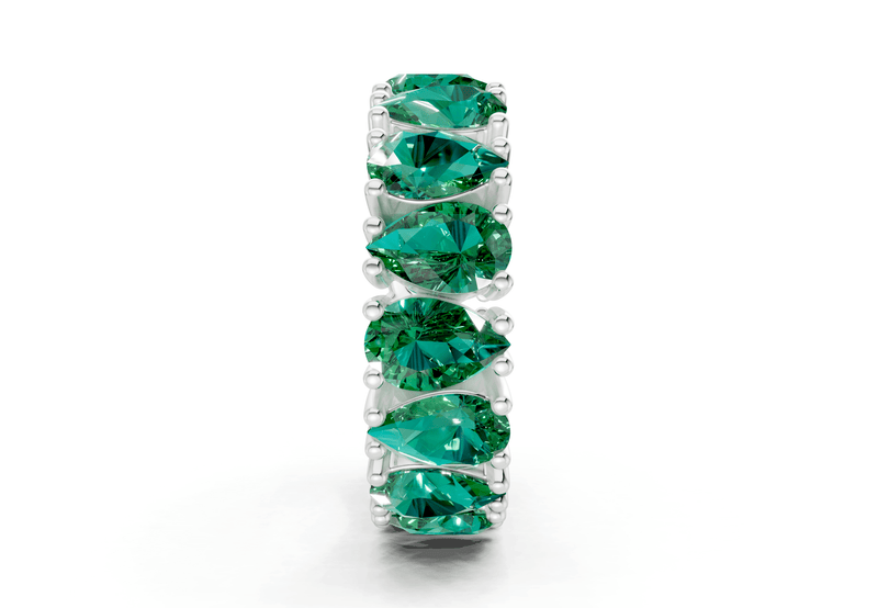 Melrose Pear Cut Emerald Gemstone Eternity Band 5 Carat Total Wt. - Ring Premier