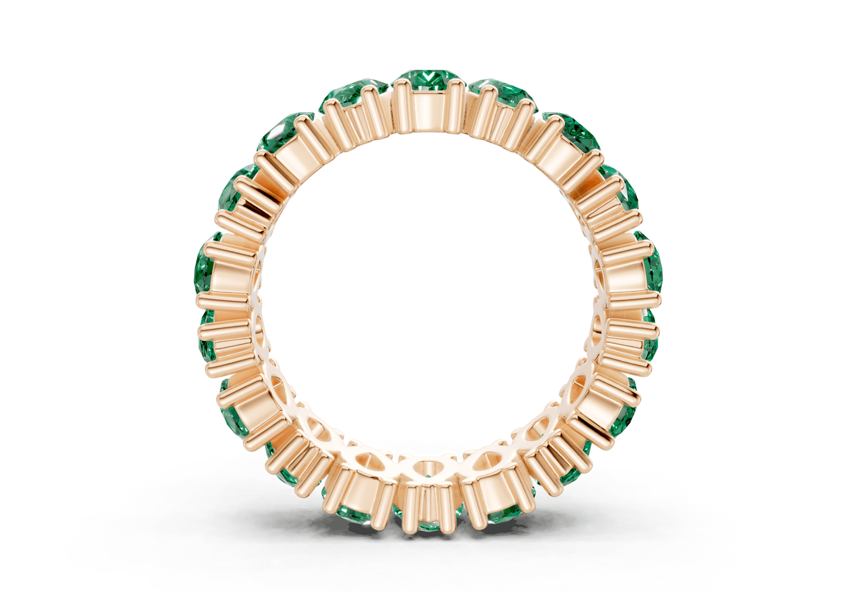 Melrose Pear Cut Emerald Gemstone Eternity Band 8 Carat Total Wt.